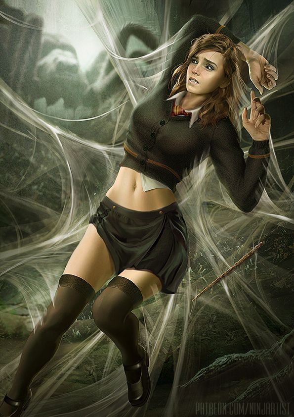 Hermione & Aragog (Part1) by Ninjartist