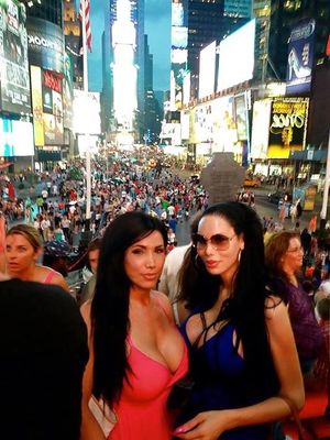 Two shemale skanks - Lulu De Rooij & friend - are sexy as fuck in public