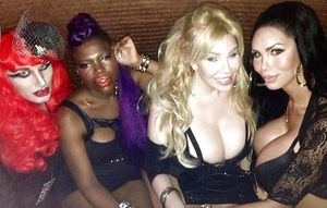 Lulu De Rooij in club w/ shemales as make-up wearing big tittied trannys are our ray of sexshine as sluts in the bar transexuals - SGB tranz