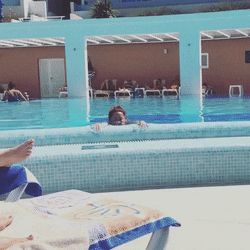 sexy Lucy get off pool