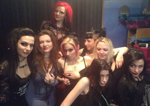 Paraquat Suicide has cute hair there in the back with her red-head goth friend Abatha & slut pornstar friends - SGB gothh