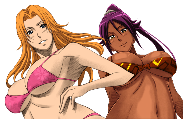 Rangiku and yoruichi bikini by Wowauwero