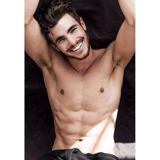 Hot brunet with cute smile