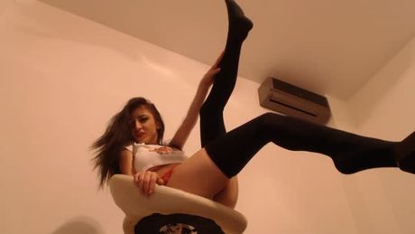 Big boobed teen fucking herself with a dildo