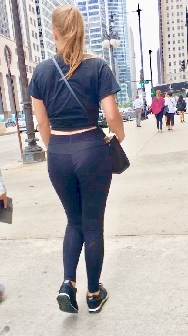 Sheer leggings , I see her thong