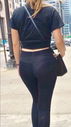 Sheer leggings , I see her thong