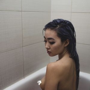 Ruby Park topless in bath tub