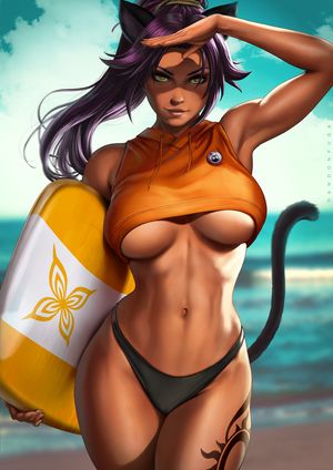 shihouin yoruichi (bleach) drawn by dandon fuga