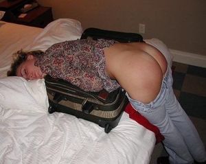 It was her class reunion. She flew in from out of town, got a little drunk, so a few of the guys helped her back to her room.