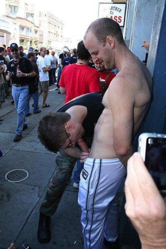 Gay cock sucking in public