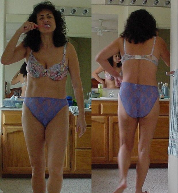In my see through lingerie