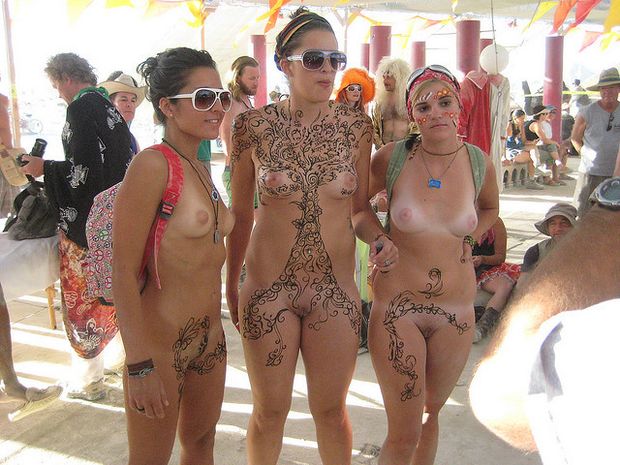 Nude Burning Man Festival Art.