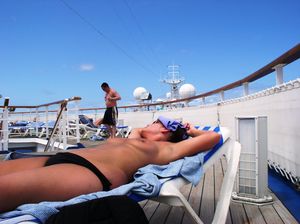 Topless on cruise ship - wife