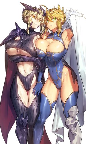 artoria pendragon, artoria pendragon, and artoria pendragon (fate/grand order and fate (series)) drawn by melon22