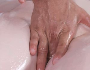 Oiled up tight little pussy finger slide.