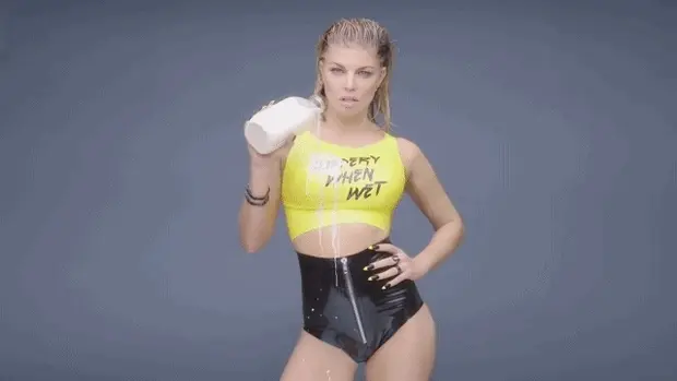 Fergie get covered of milk