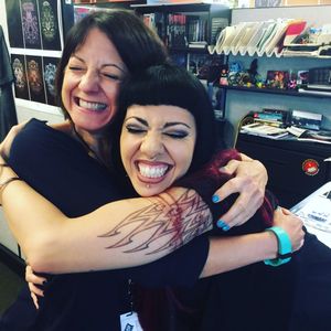 Corinne C Cliford has the best teeth chompers as a goth chick from Our Lady of the Angels Fire w/ her big white tusks - SGB gothh hff