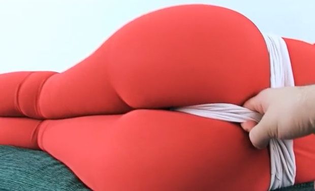Fiona’s tight red legging bodysuit