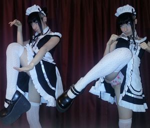 Paraquat Suicide lifts her knee to post in a violent sexual predictor gung fuu kung fu pose - SGB gothh hff