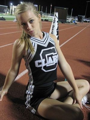 Hot blonde teen cheerleader