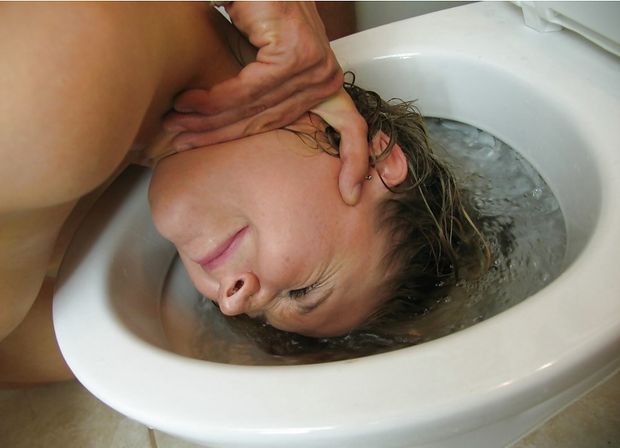 Head in toilet