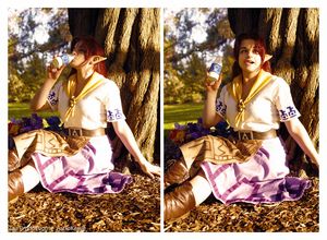 Sucking down cream at the Lon Lon farm