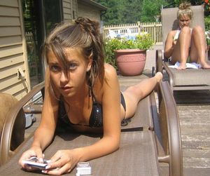 Daughter laying in the sun