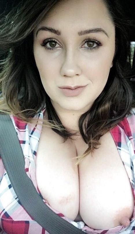 Nipple Out Car Selfie