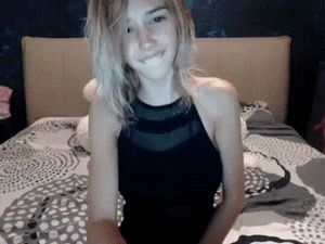 lifting her black dress