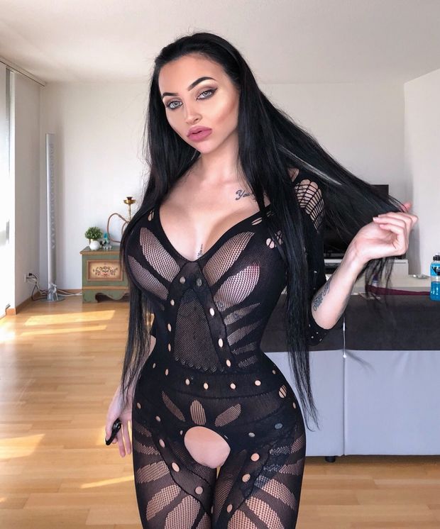Bimbo Celine Centino in a sexy bodysuit