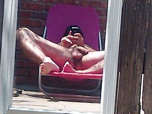 Naked and on display on my my back porch