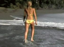 Jessica alba yellow Bikini ass