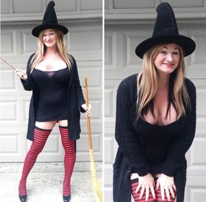 Jamie L does some cos play as a witch as a blond babe for Halloween - SGB
