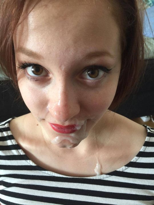 Who needs make up when there is cum?
