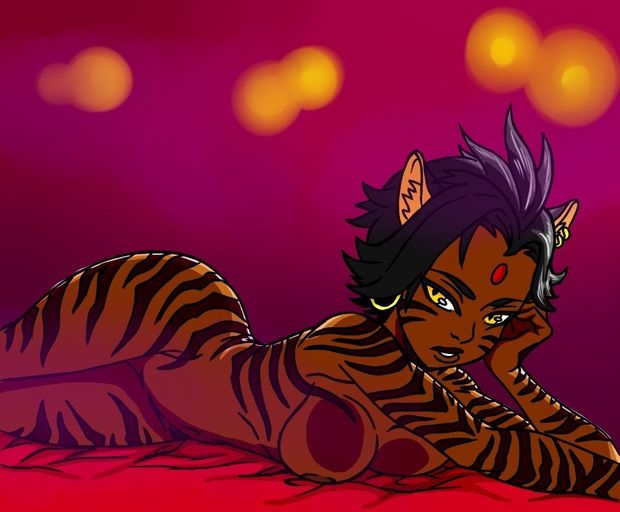 Sienna Khan relaxing in the buff