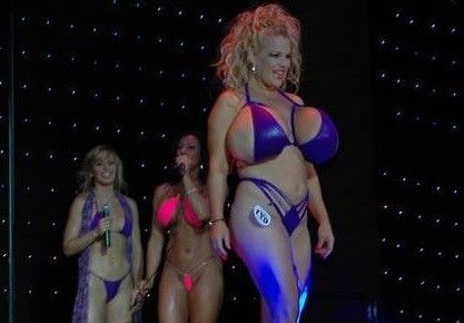 Consolata H Boyle Bimbo on a haaa-walkway - Hwhite-Woman whom was former wrestler from the 80s & now competition winner w/ huge boobs - SGB