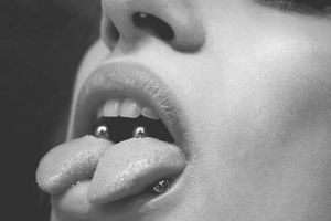 Pierced tongue