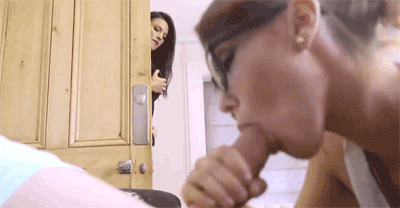 I wondered if she’d swallow his load so I kept watching to see how it would end