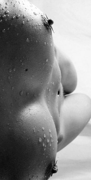 Hard pierced nipples