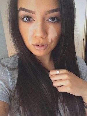 Hot brunette babes facial