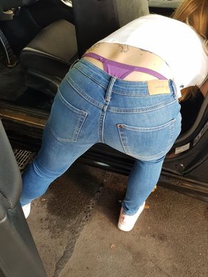 Sexy blonde thong whale tail
