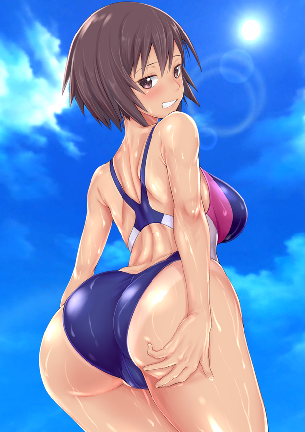 Kagura showing her thick booty