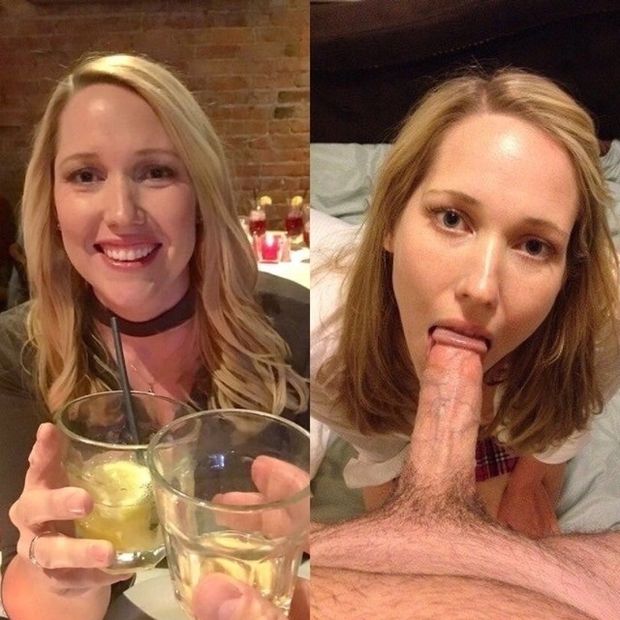 Amazingly hot blonde during and after dinner date