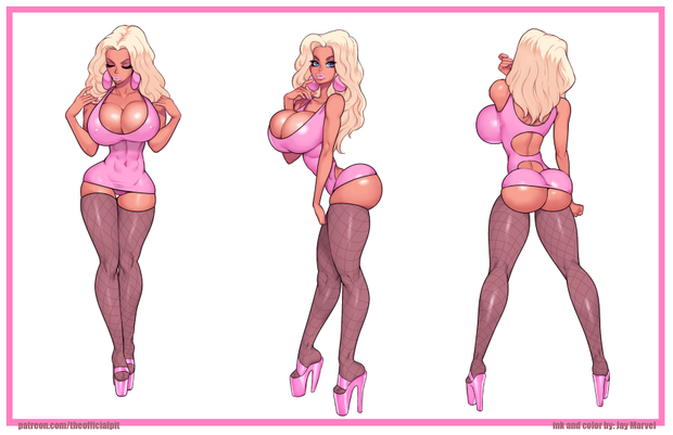 Blonde bimbo in pink (by ThePit)