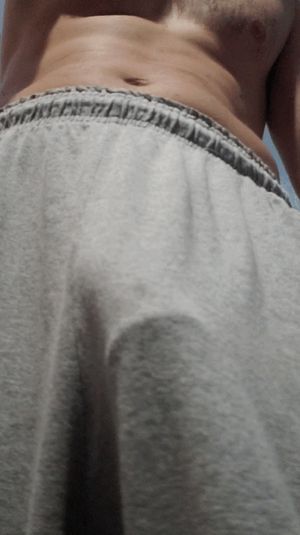 Me horny no underwear workout pants