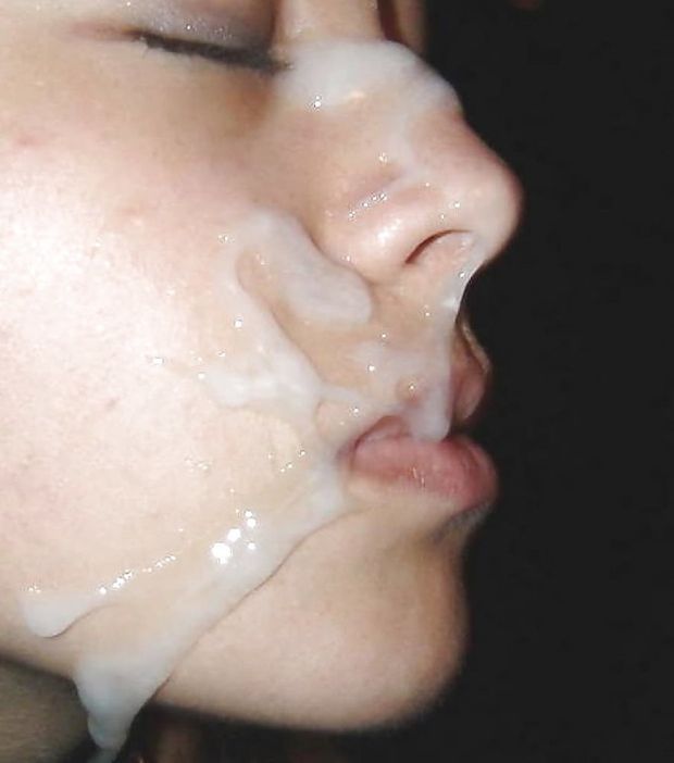 Cum on her face