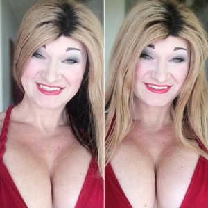 Jamie L the mystery tranny dilettante with huge cleavage
