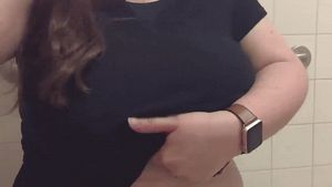 Dark Blue Shirt Boob Drop