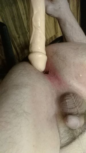 Fucking myself with big dildo