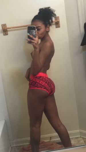 Ebony Girlfriend Showing Off Perky Tits and Fat Ass